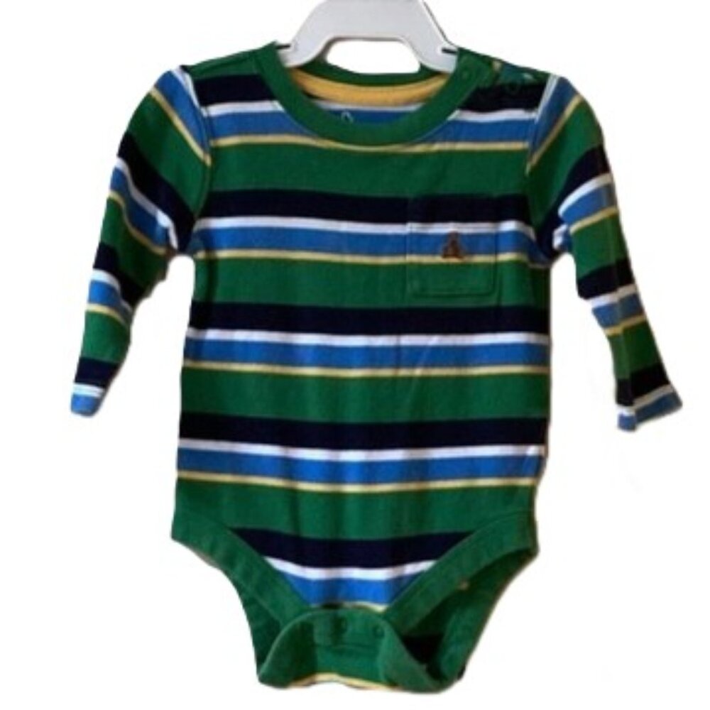 BABY GAP Brannan's Favorites Long-Sleeved Striped Bodysuit | 3-6M | 100% Cotton